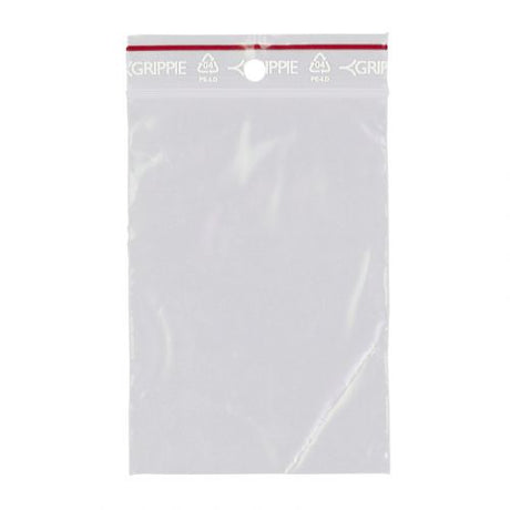 Zip - påse 70 x 100 mm - 100-pack från  Grippie. Genomskinlig plastpåse  - Tidformera